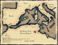 Pirates RPG Mediterranean Travel Map - Pirates of the Barbary Coast